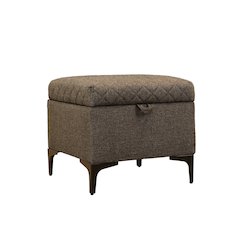 Reece Storage Ottoman - Medium Brown