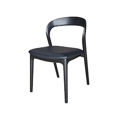 Rotondo Dining Chair - Black Frame with PU Seat