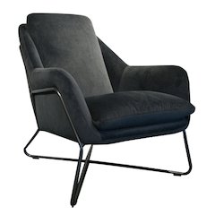 Romeo Lounge Chair - Dark Grey Velvet