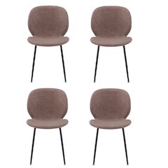 Wright Contemporary Upholstered Faux Leather Dining Chair (Set of 4)