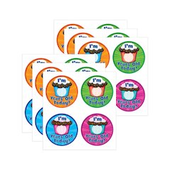 I Am __ Years Old Today WearEm Badges, 32 Per Pack, 6 Packs
