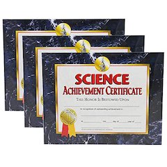 Science Achievement Certificate, 30 Per Pack, 3 Packs
