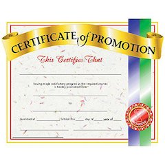 Certificate of Promotion, 8.5" x 11", 30 Per Pack, 3 Packs