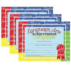 Language Arts Achievement Certificate, 30 Per Pack, 3 Packs