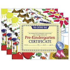 Pre-Kindergarten Certificate, 8.5" x 11", 30 Per Pack, 3 Packs