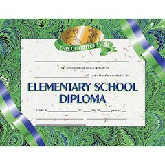 Elementary School Diploma, 8.5" x 11", 30 Per Pack, 3 Packs