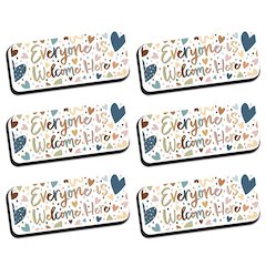 Magnetic Whiteboard Eraser, Everyone is Welcome, Pack of 6