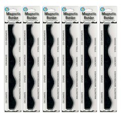 Magnetic Border, Black, 12 Feet Per Pack, 6 Packs