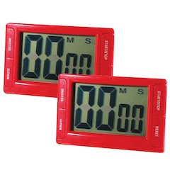 Big Red Digital Timer 3.75" x 2.5" with Magnetic Backing and Stand, Pack of 2
