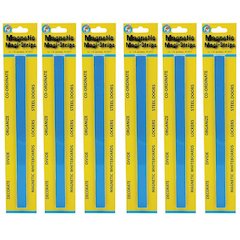 Magnetic Magi-Strips, Blue, 12 Feet Per Pack, 6 Packs