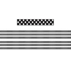 Mini Magnetic Magi-Strips, B/W Dots, 24 Feet Per Pack, 6 Packs