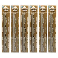 Magnetic Scallop Border Burlap Scribble, 12 Feet Per Pack, 6 Packs