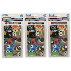 Non-Magnetic Mini Whiteboard Erasers, Keyhole Kritters, 10 Per Pack, 3 Packs
