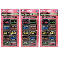 Non-Magnetic Mini Whiteboard Erasers, Character Building, 10 Per Pack, 3 Packs