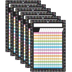 Smart Poly Chart, 13" x 19", Chalk Dots with Loops Incentive, Pack of 6