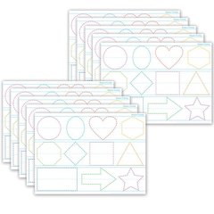 Smart Poly PosterMat Pals Space Savers, 13" x 9-1/2", Shapes Tracing, Pack of 10