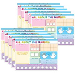 Smart Poly PosterMat Pals Space Savers, All About the Number, Pack of 10