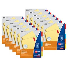 Big Tab Insertable Dividers, Buff Paper, 5-Tab Set, Multicolor, 12 Sets