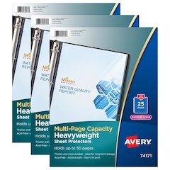 Clear Heavyweight Multi-Page Capacity Sheet Protectors,  3 Packs