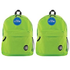 Classic Backpack 17" Lime Green, Pack of 2