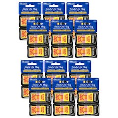 Yellow Color Printed Sign Here Flags with Dispenser, 50 Per Pack, 12 Packs