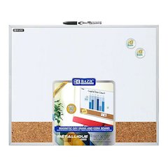Aluminum Framed Magnetic Dry Erase/Cork Combo Board, 16" x 20"