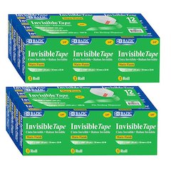 Tape Refill, Invisible Tape, 3/4" x 1000", 12 Rolls Per Pack, 2 Packs