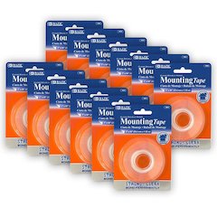 Double Sided Clear Mounting Tape, 1" x 60", Pack of 12