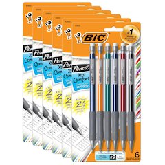 Xtra-Comfort Mechanical Pencil, 0.5mm Fine Point, 6 Per Pack, 6 Packs