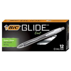 Glide Exact Retractable Ball Point Pen, Fine Point (0.7 mm), Black, 12-Count