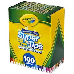 Washable Super Tips Markers, Pack of 100