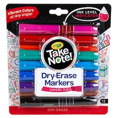 Take Note! Dry Erase Markers, Chisel Tip, 12 Count