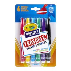 Project Erasable Poster Markers, Pack of 6