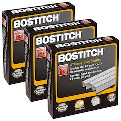 Premium Heavy Duty Staples, 1/2", 1000 Per Pack, 3 Packs