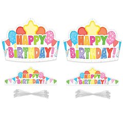 Happy Birthday Crowns, 30 Per Pack, 2 Packs
