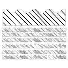 Kind Vibes Black & White Stripes Scalloped Borders, 39 Feet Per Pack, 6 Packs