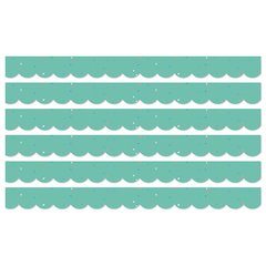 We Belong Speckled Teal Scalloped Borders Per Pack, 39 Feet Per Pack, 6 Packs
