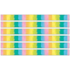 Creatively Inspired Watercolor Straight Borders, 36 Feet Per Pack, 6 Packs