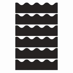 Black Scalloped Border, 39 Feet Per Pack, 6 Packs