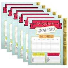 Aim High Substitute Teacher Folder, Grade PK-8, Pack of 6
