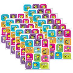 Kind Vibes Smiley Faces Shape Stickers, 72 Per Pack, 12 Packs