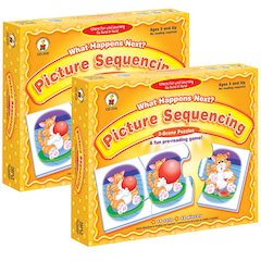 What Happens Next? Picture Sequencing Puzzle Game, Grade PK-K, Pack of 2