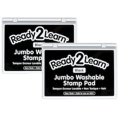 Jumbo Washable Stamp Pad - Black - 6.2"L x 4.1"W - Pack of 2