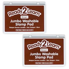 Jumbo Washable Stamp Pad - Brown - 6.2"L x 4.1"W - Pack of 2