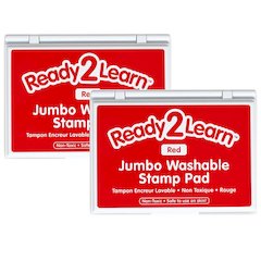 Jumbo Washable Stamp Pad - Red - 6.2"L x 4.1"W - Pack of 2