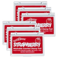 Washable Stamp Pad - Strawberry Scent, Red - Pack of 6