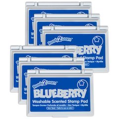 Washable Stamp Pad - Blueberry Scented, Blue - Pack of 6