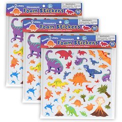 Foam Stickers - Dinosaurs - 152 Per Pack - 3 Packs
