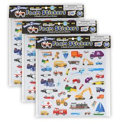 Foam Stickers - Transport - 168 Per Pack - 3 Packs