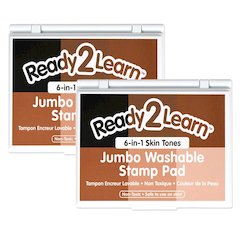 Jumbo Washable Stamp Pad - 6-in-1 - Skin Tones, Pack of 2